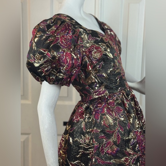 Jessakae Elegant Black and Purple Floral Dress Size Medium. - Picture 9 of 16